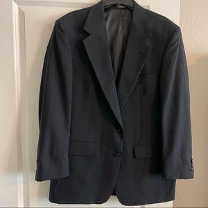 Investment Collection By Tom James Mens Two Button Suit Jacket Black Wool 42R